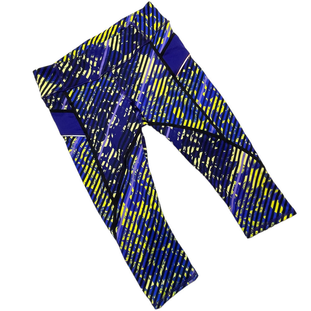 🍀Athleta Blue and Yellow Athletic Leggings Women’s Size Medium